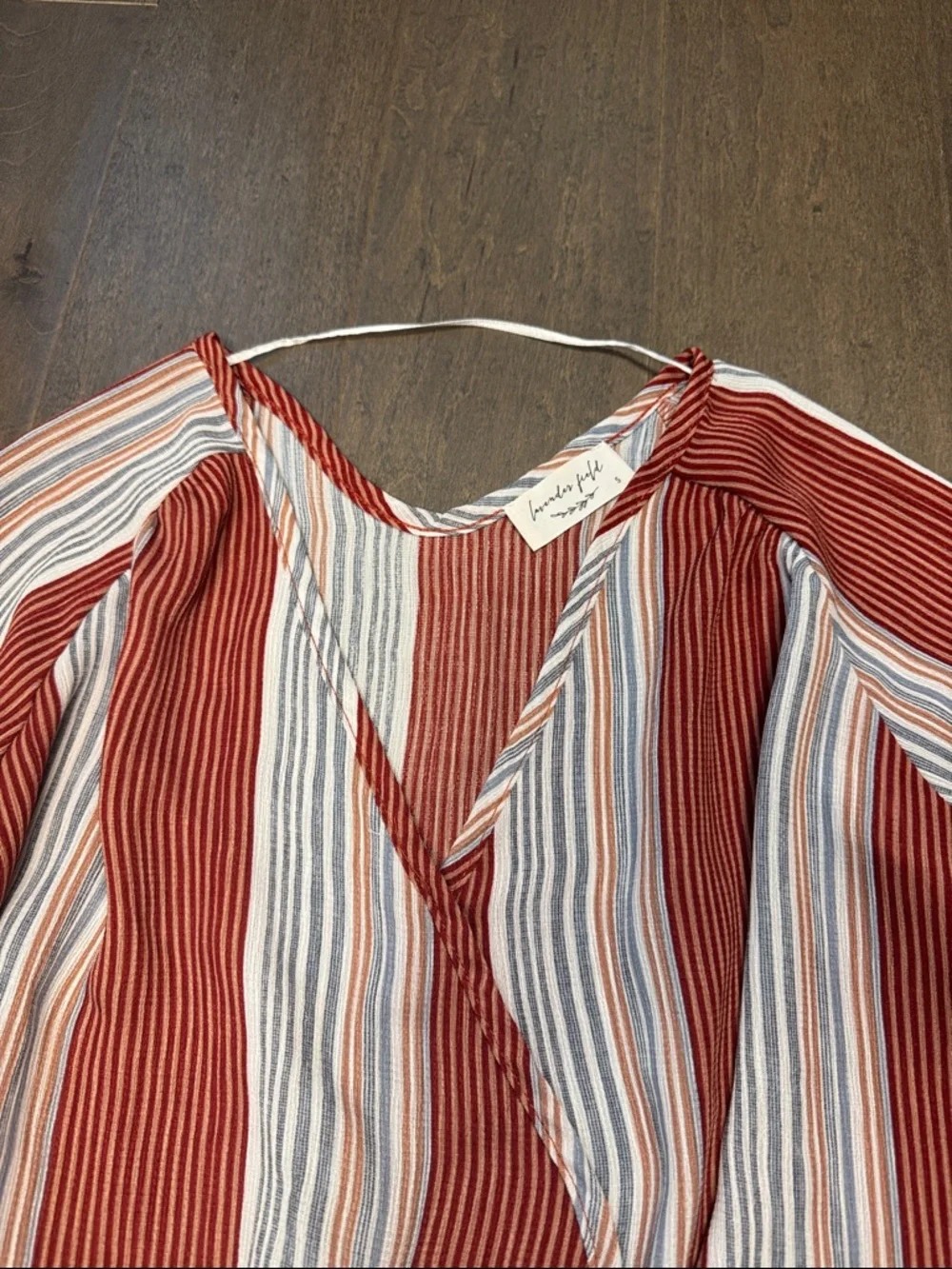 lavender field Anthropologie Fringe Wrap Strip Top - Picture 3 of 7